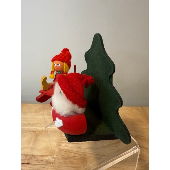 Pair of Ljungstroms Of Sweden Tomte Wooden Figures Christmas Holiday - Picture 3 of 15